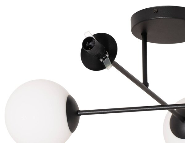Lampa sufitowa Glassy Euluna, możliwość ściemniania, czarny, salon / jadalnia, szkło, nowoczesny