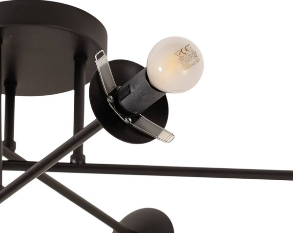 Lampa sufitowa Glassy Euluna, możliwość ściemniania, czarny, salon / jadalnia, szkło, nowoczesny