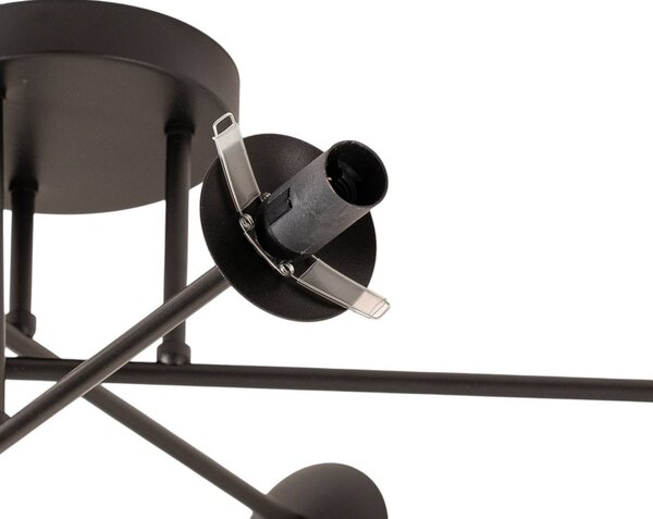 Lampa sufitowa Glassy Euluna, możliwość ściemniania, czarny, salon / jadalnia, szkło, nowoczesny