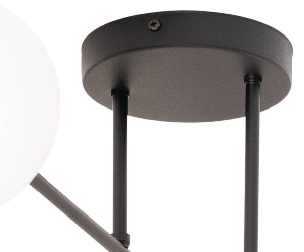 Lampa sufitowa Glassy Euluna, możliwość ściemniania, czarny, salon / jadalnia, szkło, nowoczesny