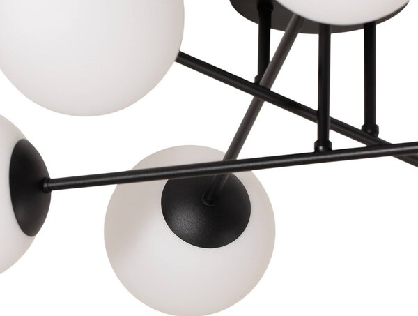 Lampa sufitowa Glassy Euluna, możliwość ściemniania, czarny, salon / jadalnia, szkło, nowoczesny
