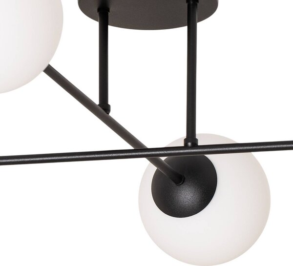 Lampa sufitowa Glassy Euluna, możliwość ściemniania, czarny, salon / jadalnia, szkło, nowoczesny