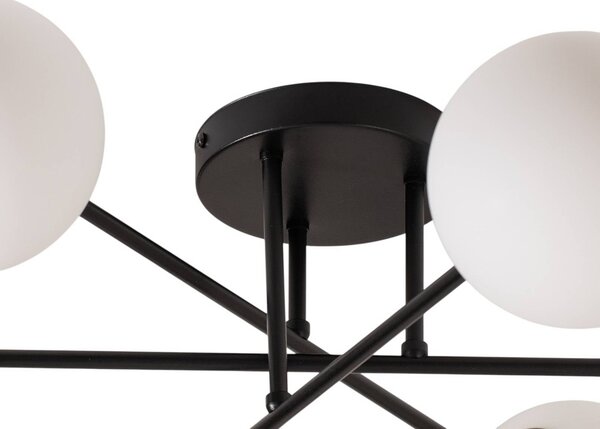 Lampa sufitowa Glassy Euluna, możliwość ściemniania, czarny, salon / jadalnia, szkło, nowoczesny