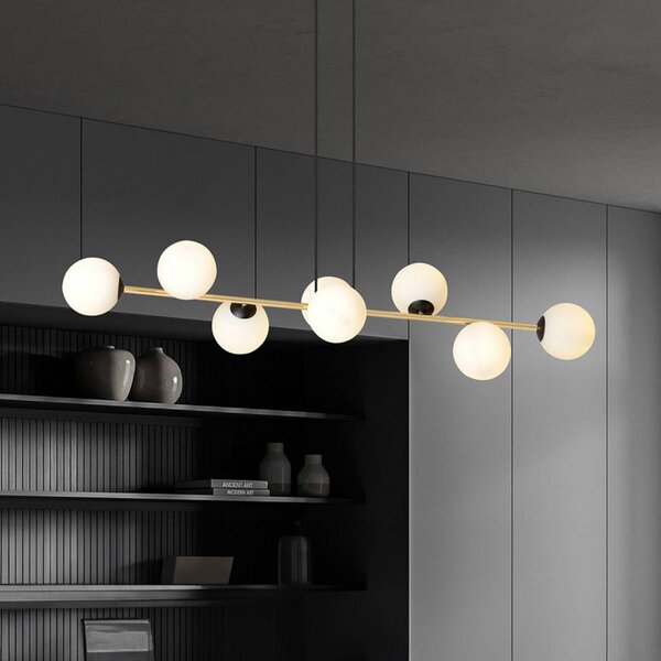 Lampa wisząca szklana Glassy Euluna, możliwość ściemniania, czarny, salon / jadalnia, szkło, nowoczesny