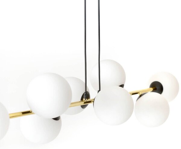 Lampa wisząca szklana Glassy Euluna, możliwość ściemniania, czarny, salon / jadalnia, szkło, nowoczesny