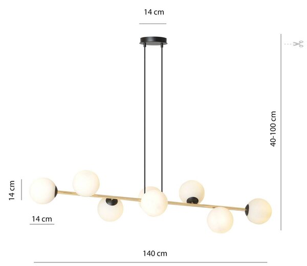 Lampa wisząca szklana Glassy Euluna, możliwość ściemniania, czarny, salon / jadalnia, szkło, nowoczesny