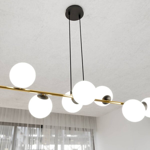Lampa wisząca szklana Glassy Euluna, możliwość ściemniania, czarny, salon / jadalnia, szkło, nowoczesny
