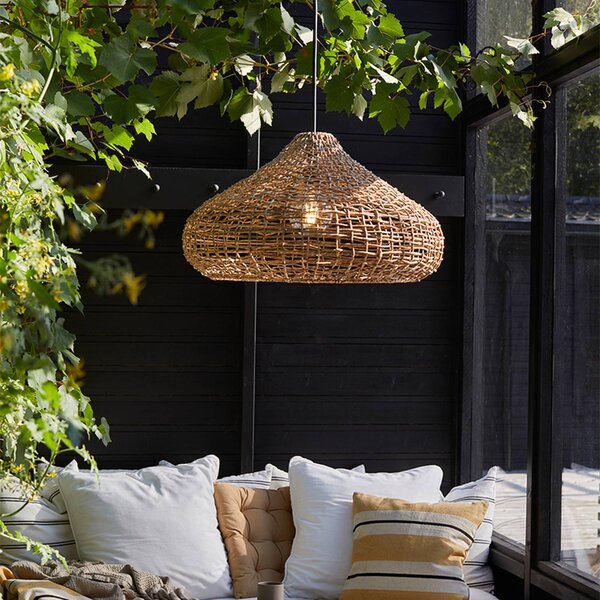 PR Home Zewnętrzna lampa wisząca Mira, Lampakanay, wtyczka, Ø 58 cm Mira, brązowy / rdzawy