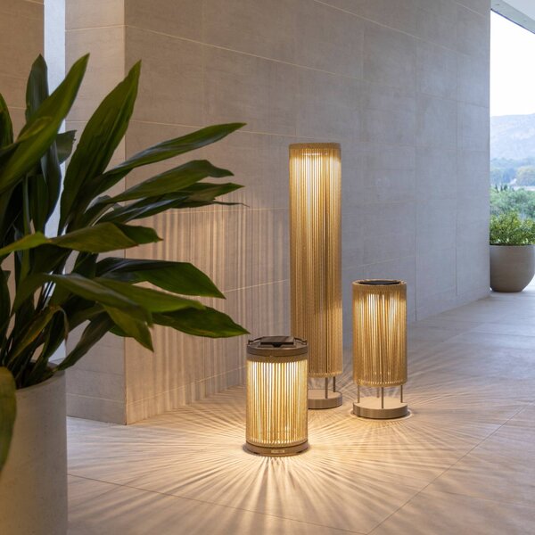 Les Jardins Lampa stojąca LED Rop&Strip wysokość 120 cm, 3000 K, 500 lm Rop&Strip, możliwość ściemniania, brązowy / rdzawy, aluminium, nowoczesny