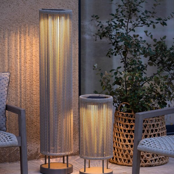 Les Jardins Lampa stojąca LED Rop&Strip wysokość 120 cm, 3000 K, 500 lm Rop&Strip, możliwość ściemniania, brązowy / rdzawy, aluminium, nowoczesny