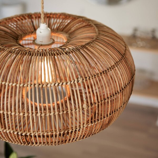 PR Home Lampa wisząca Zuri, możliwość ściemniania, jasne drewno, salon / jadalnia