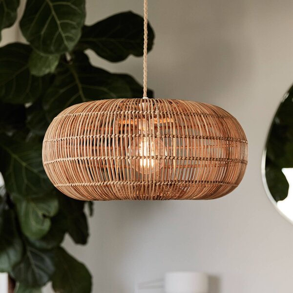 PR Home Lampa wisząca Zuri, możliwość ściemniania, jasne drewno, salon / jadalnia