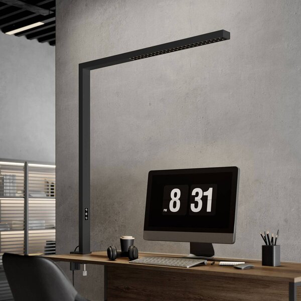 Arcchio lampa z klipsem LED Jolinda, czarna, aluminium, ściemniana Jolinda Arcchio, możliwość ściemniania, czarny, biuro, aluminium, nowoczesny