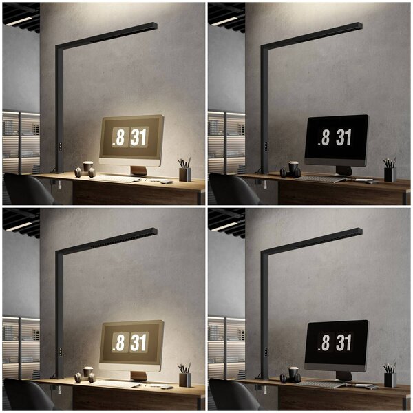 Arcchio lampa z klipsem LED Jolinda, czarna, aluminium, ściemniana Jolinda Arcchio, możliwość ściemniania, czarny, biuro, aluminium, nowoczesny