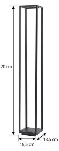 Słupek oświetleniowy LED Thorvid Lucande, czarny, aluminium, nowoczesny