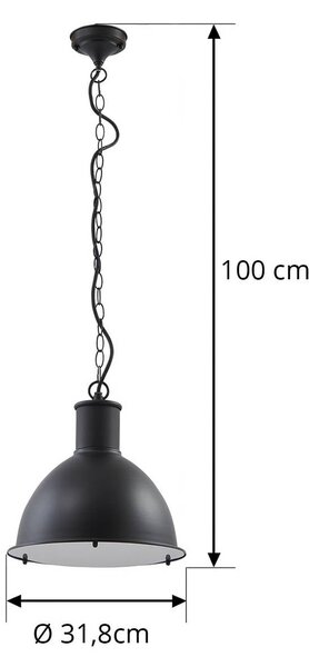 Lindby – lampa wisząca zewnętrzna Luciane, czarna, aluminium, Ø 31,8 cm Luciane Lindby, możliwość ściemniania, czarny, aluminium