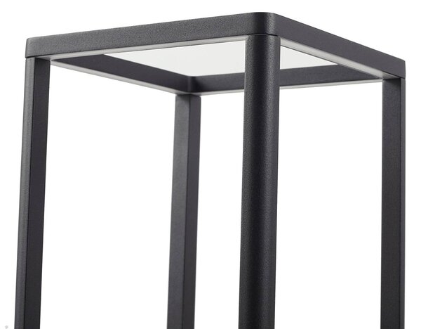 Słupek oświetleniowy LED Thorvid Lucande, czarny, aluminium, nowoczesny