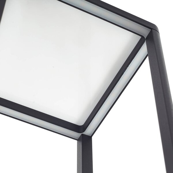 Słupek oświetleniowy LED Thorvid Lucande, czarny, aluminium, nowoczesny