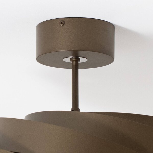 Lampa sufitowa Vento Euluna, możliwość ściemniania, brązowy / rdzawy, salon / jadalnia, metal, nowoczesny