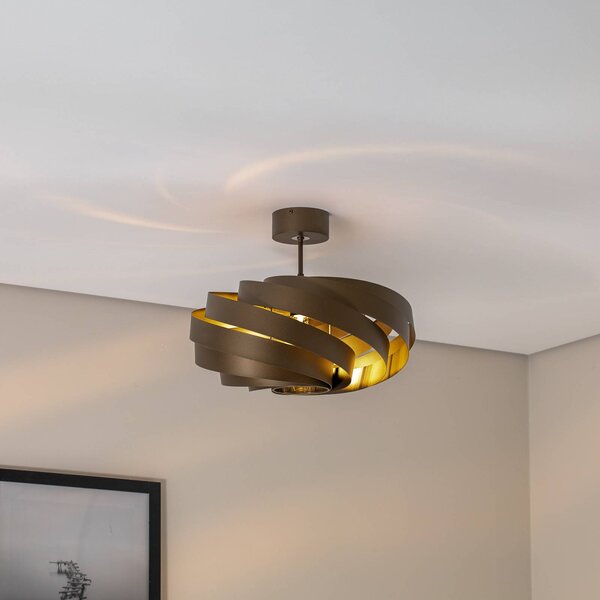Lampa sufitowa Vento Euluna, możliwość ściemniania, brązowy / rdzawy, salon / jadalnia, metal, nowoczesny