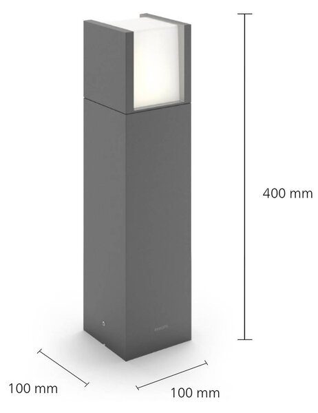 Philips Lampa ogrodowa stojąca Arbour, czarny, aluminium, nowoczesny