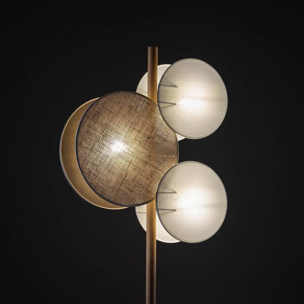 Lampa stojąca Pulse TK Lighting, brązowy / rdzawy, salon / jadalnia, tkanina / materiał / jedwab