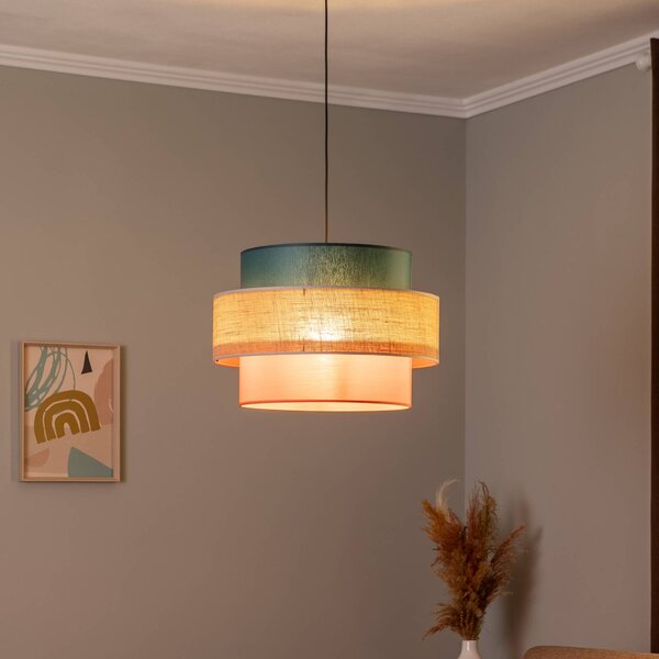 Lampa wisząca Trio TK Lighting, możliwość ściemniania, multikolor, salon / jadalnia, tkanina / materiał / jedwab