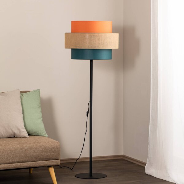 Lampa stojąca Trio TK Lighting, multikolor, salon / jadalnia, tkanina / materiał / jedwab