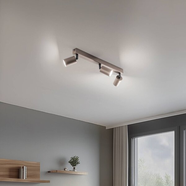 Reflektor sufitowy Top, regulowany, brązowy, 3-punktowa liniowa Top TK Lighting, możliwość ściemniania, brązowy / rdzawy, salon / jadalnia, metal, nowoczesny