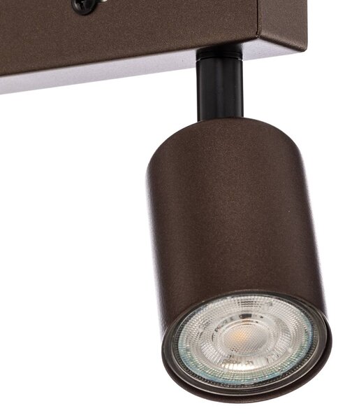 Reflektor sufitowy Top, regulowany, brązowy, 2-punktowy, liniowy Top TK Lighting, możliwość ściemniania, brązowy / rdzawy, salon / jadalnia, metal, nowoczesny