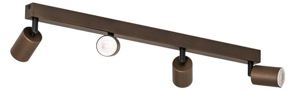 Reflektor sufitowy Top, regulowany, brązowy, 4-punktowa liniowa Top TK Lighting, możliwość ściemniania, brązowy / rdzawy, salon / jadalnia, metal, nowoczesny