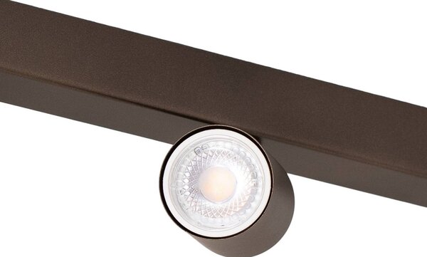 Reflektor sufitowy Top, regulowany, brązowy, 4-punktowa liniowa Top TK Lighting, możliwość ściemniania, brązowy / rdzawy, salon / jadalnia, metal, nowoczesny