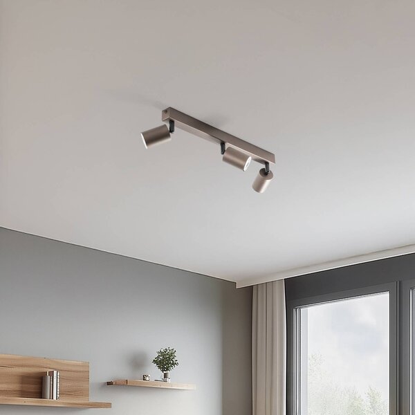 Reflektor sufitowy Top, regulowany, brązowy, 3-punktowa liniowa Top TK Lighting, możliwość ściemniania, brązowy / rdzawy, salon / jadalnia, metal, nowoczesny