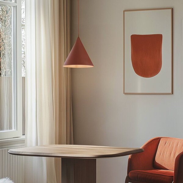 Lampa wisząca Cono TK Lighting, możliwość ściemniania, czerwony, salon / jadalnia, metal, nowoczesny