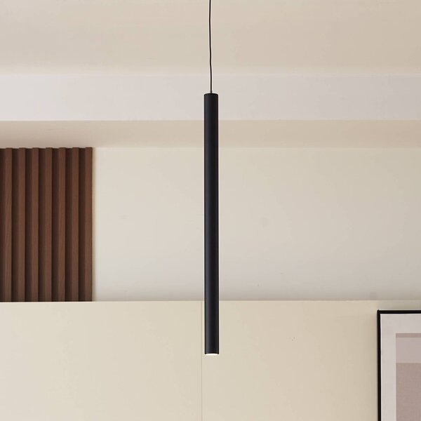 Lampa wisząca LED Lumaro, czarna, Ø3cm,aluminium,48V,ściemniana Lumaro 48V Lindby, możliwość ściemniania, czarny, salon / jadalnia, aluminium, nowoczesny