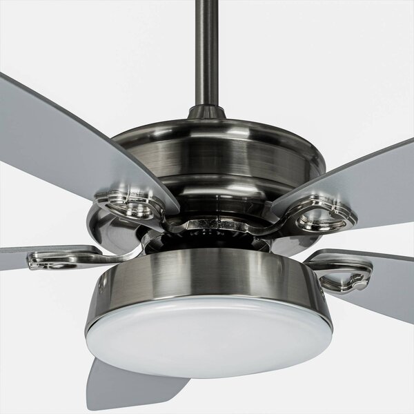 Wentylator sufitowy LED Lucande Kuvio, DC, cichy, Ø 120 cm, CCT Kuvio, aluminiowy / szary / cynkowy, salon / jadalnia, metal, nowoczesny