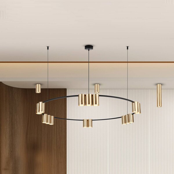Lampa wisząca designerska Genesis Eko-Light, możliwość ściemniania, czarny, salon / jadalnia, aluminium, design