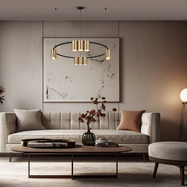 Lampa wisząca designerska Genesis Eko-Light, możliwość ściemniania, czarny, salon / jadalnia, aluminium, design