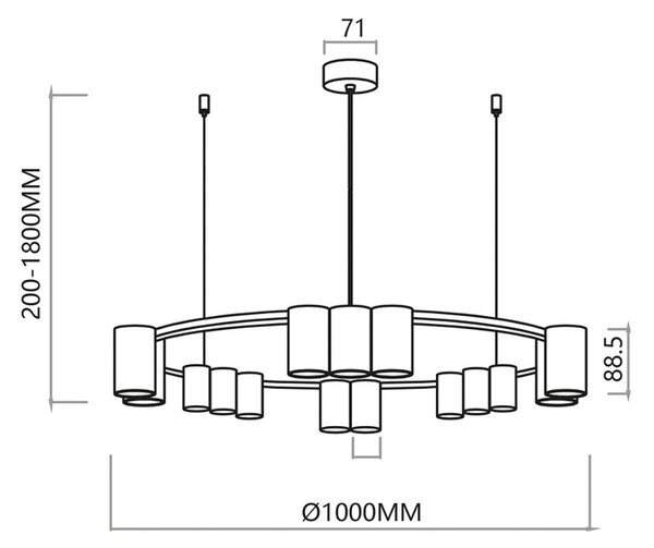 Lampa wisząca designerska Genesis Eko-Light, możliwość ściemniania, czarny, salon / jadalnia, aluminium, design