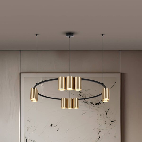 Lampa wisząca designerska Genesis Eko-Light, możliwość ściemniania, czarny, salon / jadalnia, aluminium, design