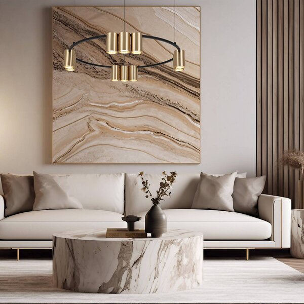 Lampa wisząca designerska Genesis Eko-Light, możliwość ściemniania, czarny, salon / jadalnia, aluminium, design