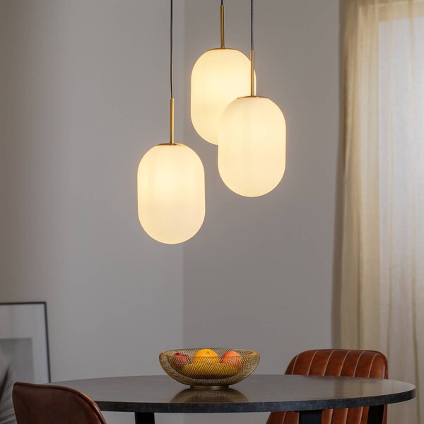 Lampa wisząca szklana Alias Eko-Light, możliwość ściemniania, biały / opal, salon / jadalnia, szkło, nowoczesny