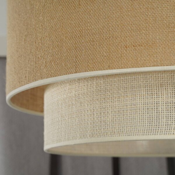 Lampa sufitowa Boho Jute Euluna, możliwość ściemniania, brązowy / rdzawy, salon / jadalnia, tkanina / materiał / jedwab