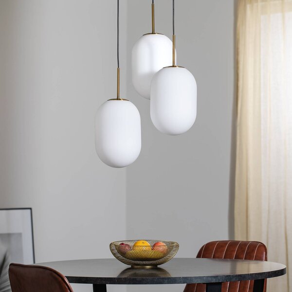 Lampa wisząca szklana Alias Eko-Light, możliwość ściemniania, biały / opal, salon / jadalnia, szkło, nowoczesny