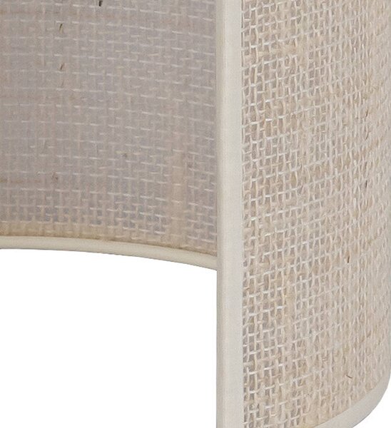 Kinkiet Jute Euluna, możliwość ściemniania, biały / opal, salon / jadalnia, tkanina / materiał / jedwab