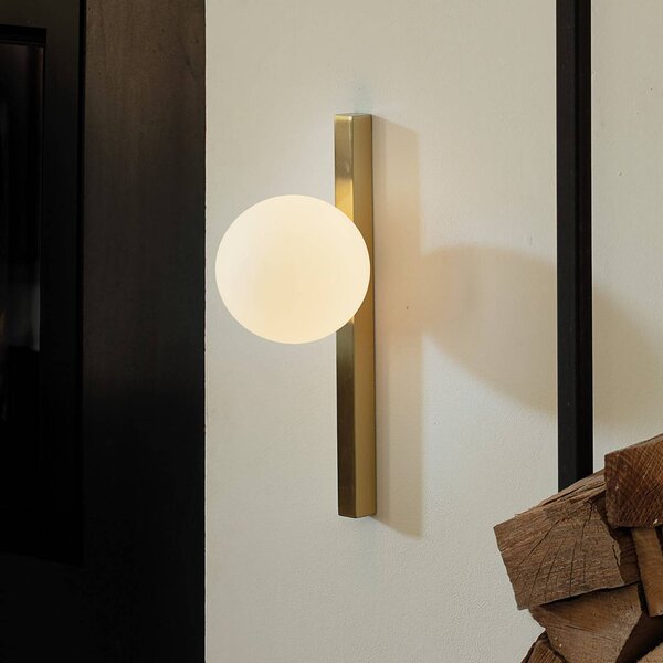 IDEAL LUX Kinkiet designerski Binomio, mosiężny / złoty, salon / jadalnia, metal, nowoczesny