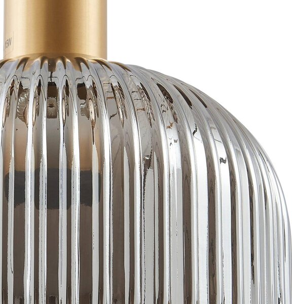 Lampa wisząca Doroteo Lindby, możliwość ściemniania, aluminiowy / szary / cynkowy, salon / jadalnia, szkło, vintage