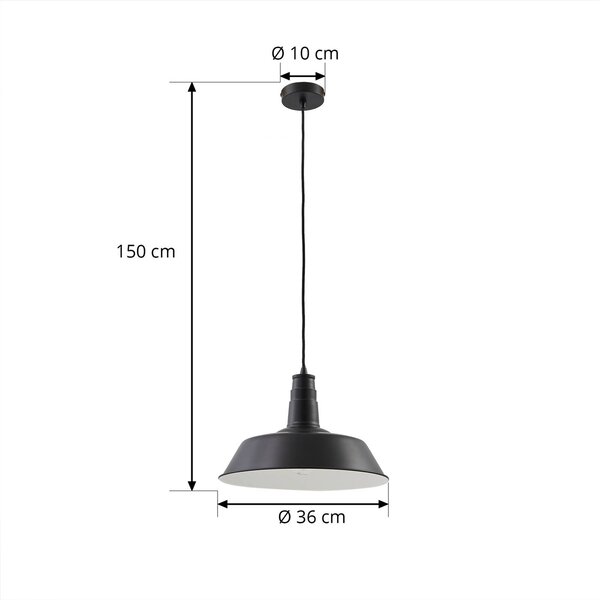 Lampa wisząca Laylan Lindby, możliwość ściemniania, czarny, salon / jadalnia, metal, nowoczesny