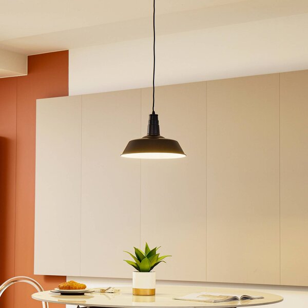 Lampa wisząca Laylan Lindby, możliwość ściemniania, czarny, salon / jadalnia, metal, nowoczesny
