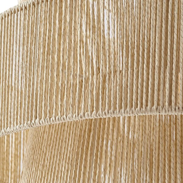 Lampa wisząca Anuva Lindby, możliwość ściemniania, jasne drewno, salon / jadalnia, papier / lunolit / lunopal, dworkowy / rustykalny
